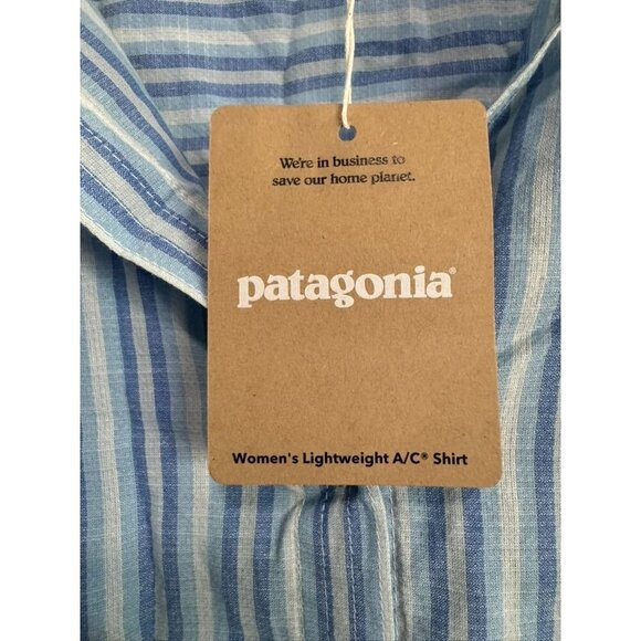 Patagonia Lightweight A/C Shirt 52960 Good Times Steam Blue Stripe Women's XL - Picture 3 of 7